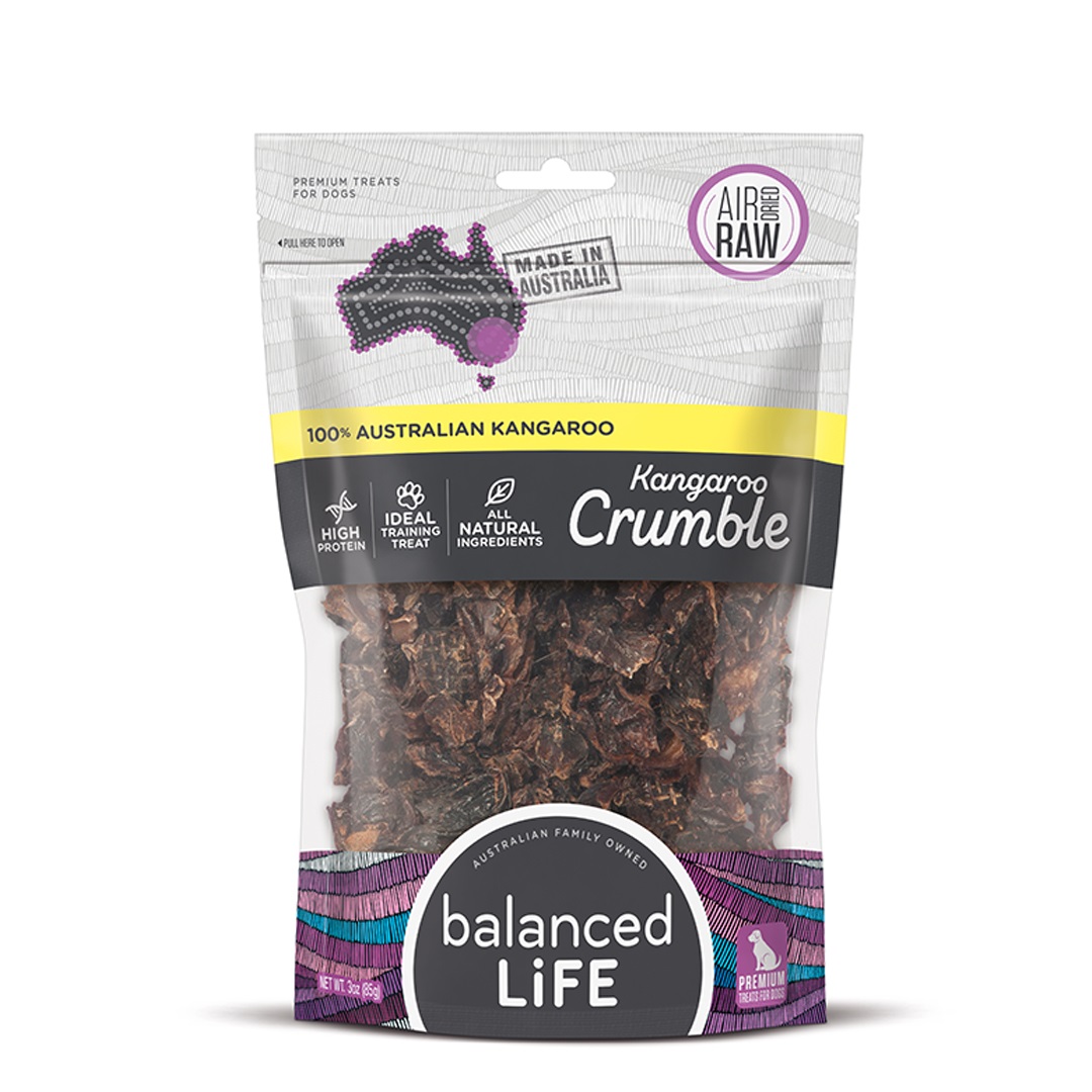 Balanced Life Kangaroo Crumble Dog Treats, 3-oz