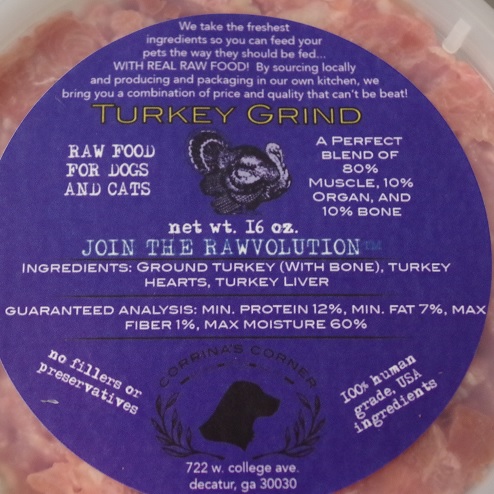 Corrina's Corner Turkey Grind Raw Dog & Cat Food