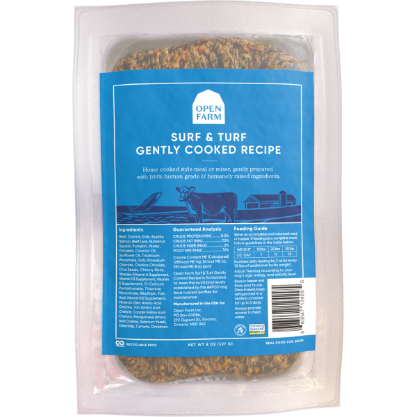 Open Farm Gently Cooked Surf & Turf Recipe Frozen Dog Food, 8oz