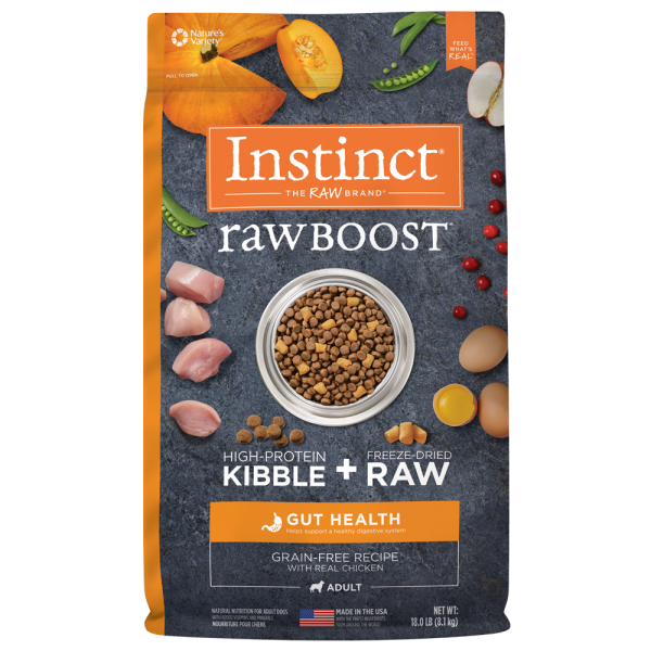 Instinct Raw Boost Gut Health Cage Free Chicken Dry Dog Food 18