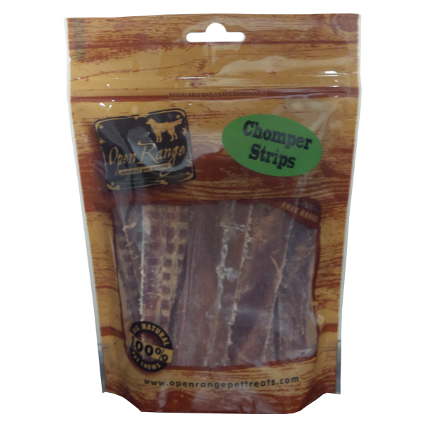 Home Range/Open Range Beef Chomper Bully Strip Dog Treats, 125-gm