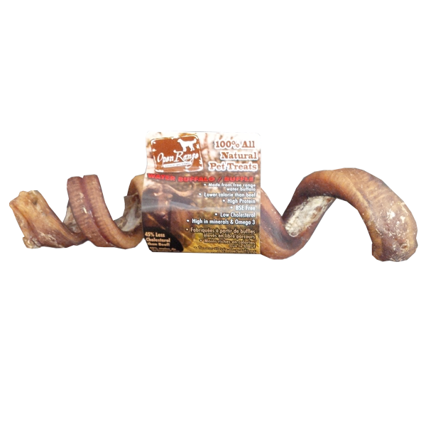 Home Range/Open Range Water Buffalo Bully Spiral Dog Treats, 6-7-in (Size: 6-7-in)