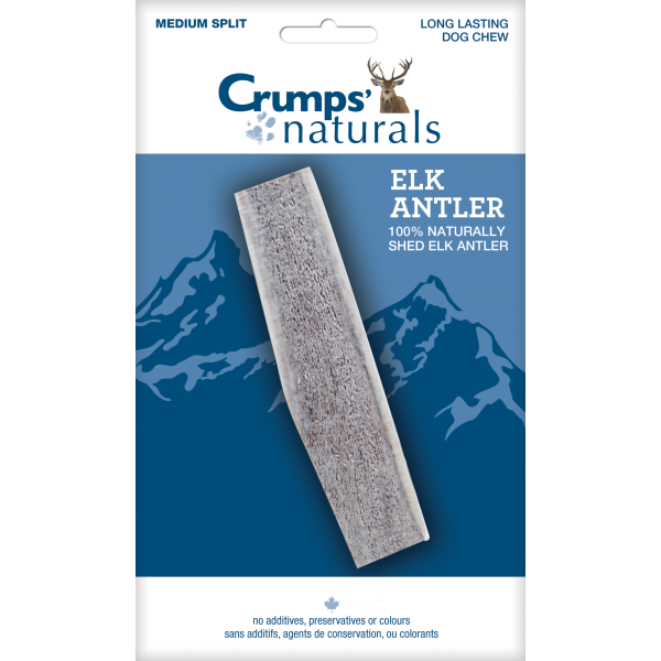 Crumps' Naturals 100% Naturally Shed Elk Antler Dog Treat, Medium