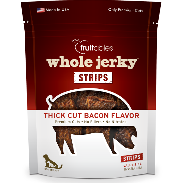 Fruitables Whole Jerky Thick Cut Bacon Flavor Dog Treats