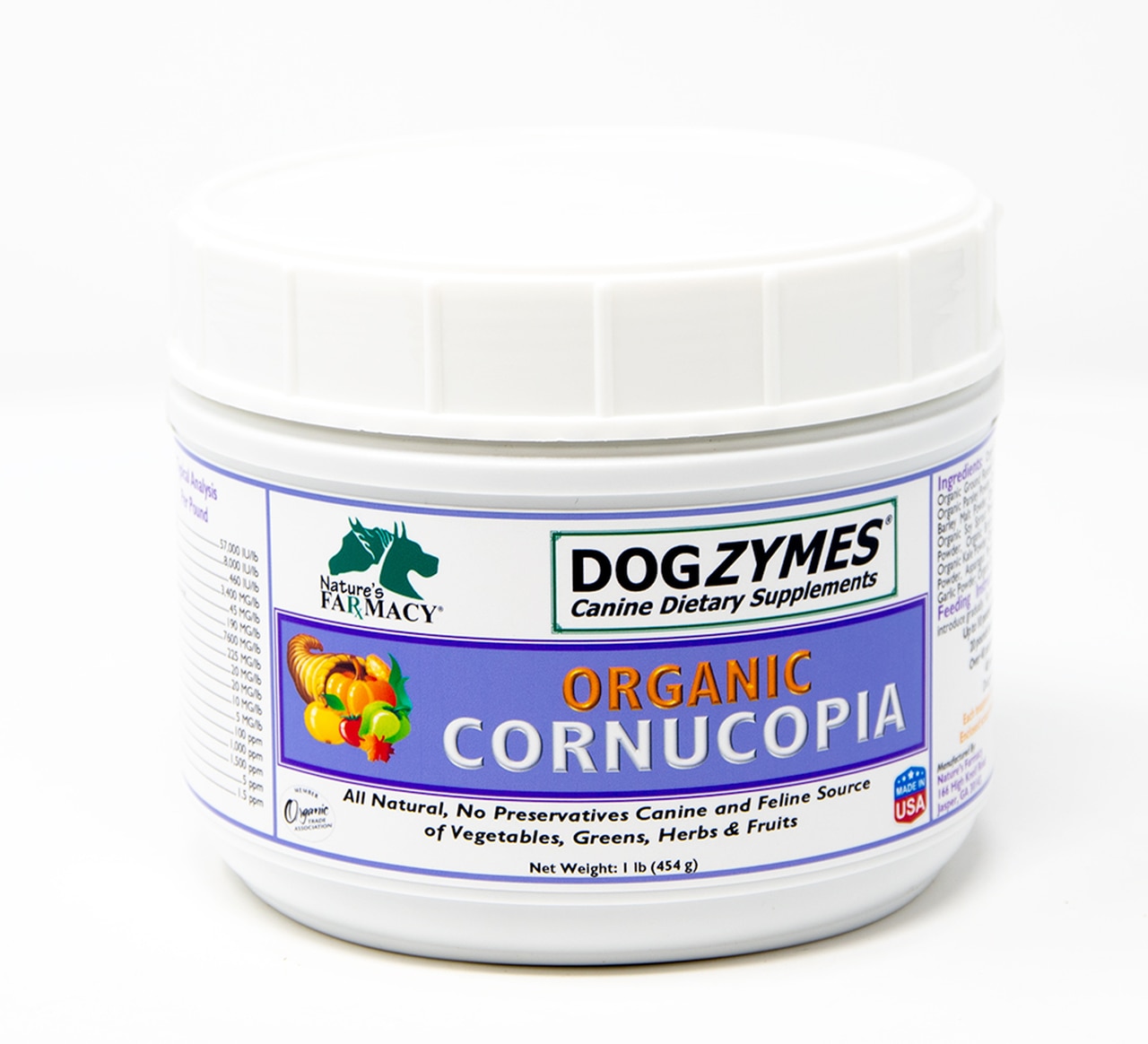 Nature's Farmacy Dogzymes Organic Cornucopia Dog Supplement, 1-lb