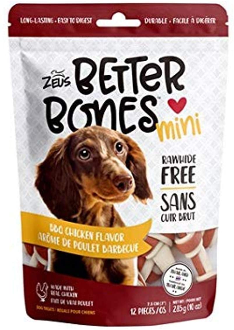 Zeus Better Bones Mini BBQ Chicken Flavored Dog Treats, 12-count