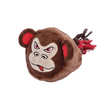 Dogit Stuffies Big Head Friend Monkey Dog Toy, 9-in