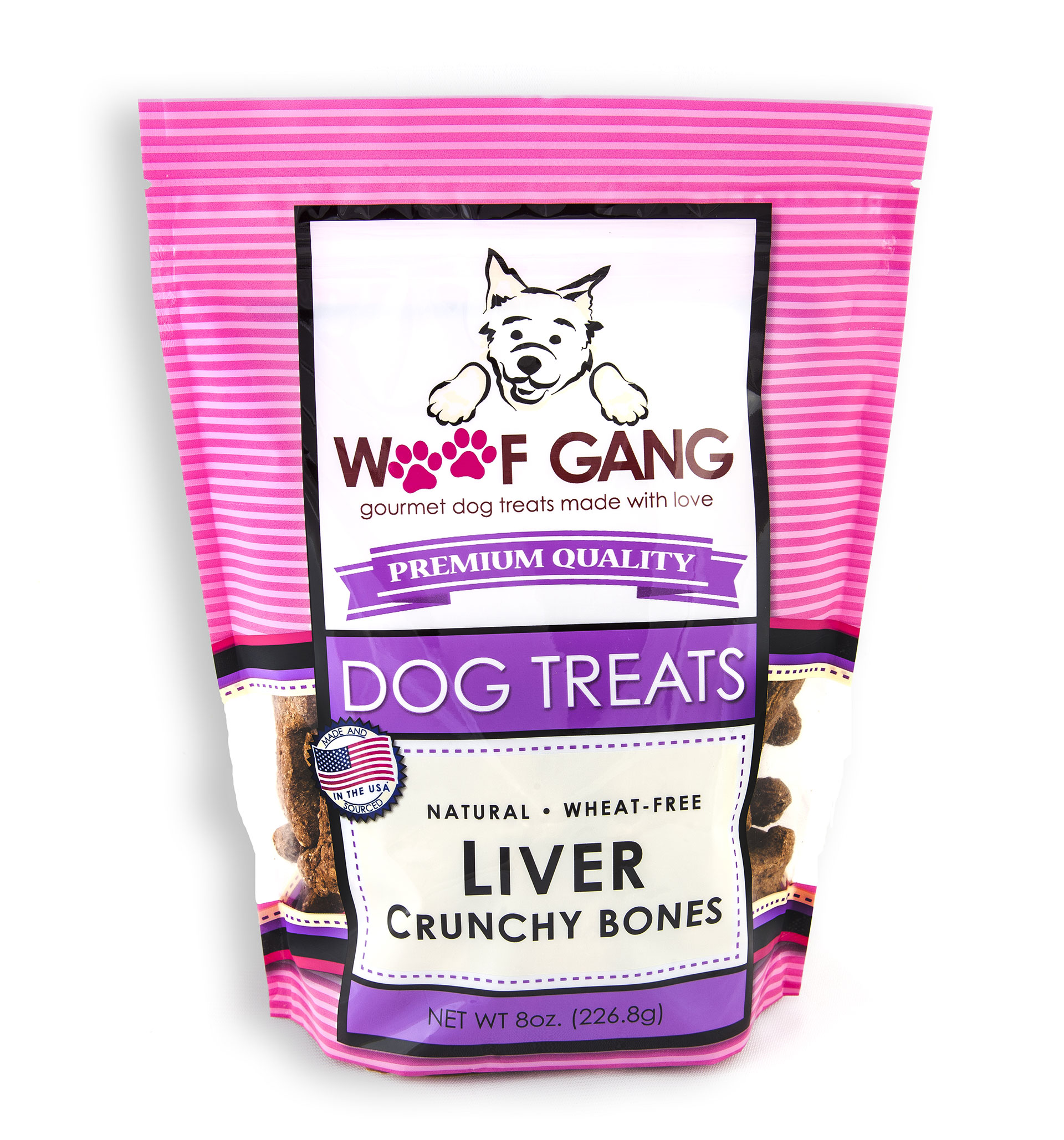 Woof Gang Bakery Liver Crunchy Bones Dog Treats, 8-oz