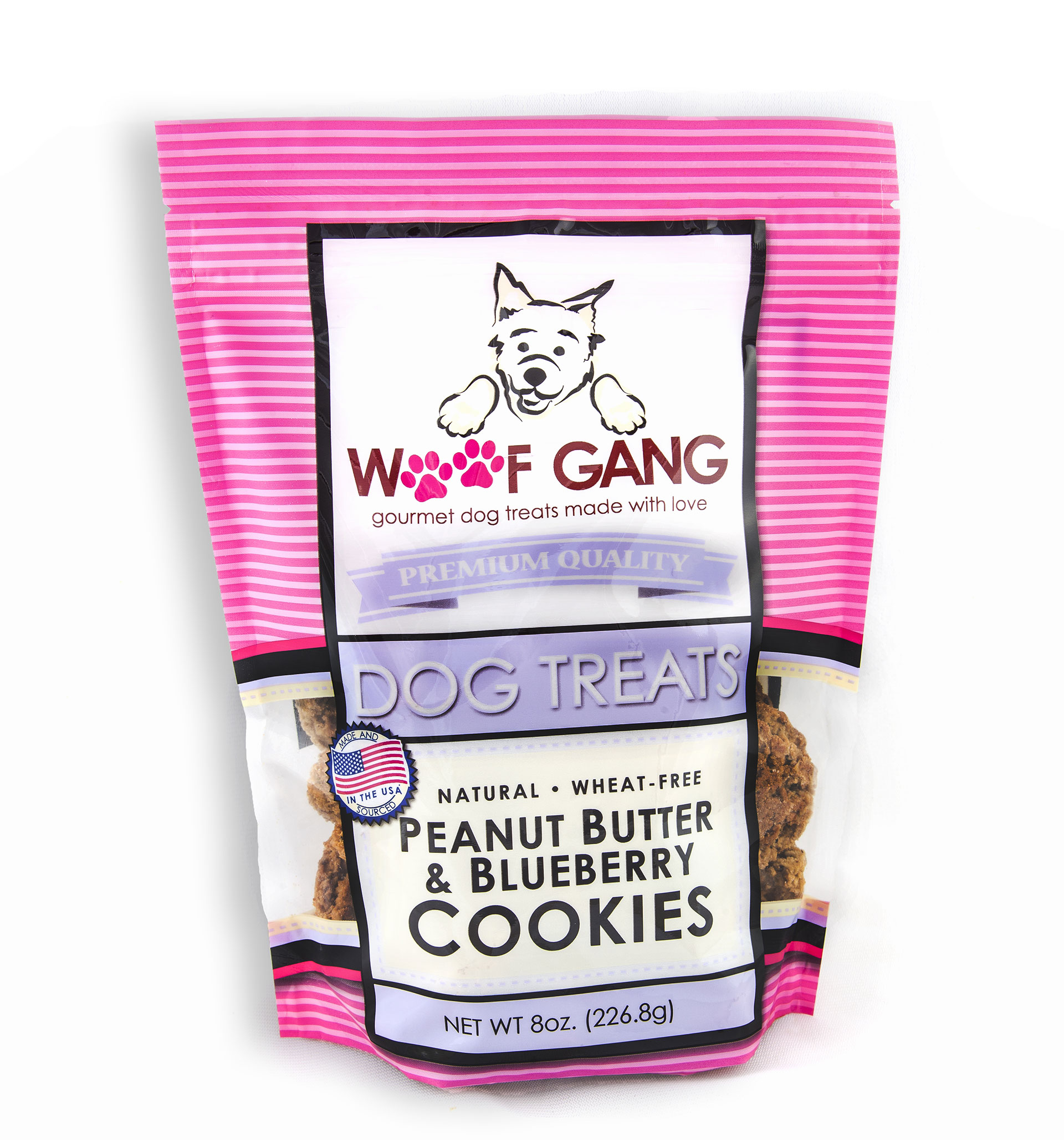 Woof Gang Bakery Peanut Butter & Blueberry Cookies Dog Treats, 8-oz