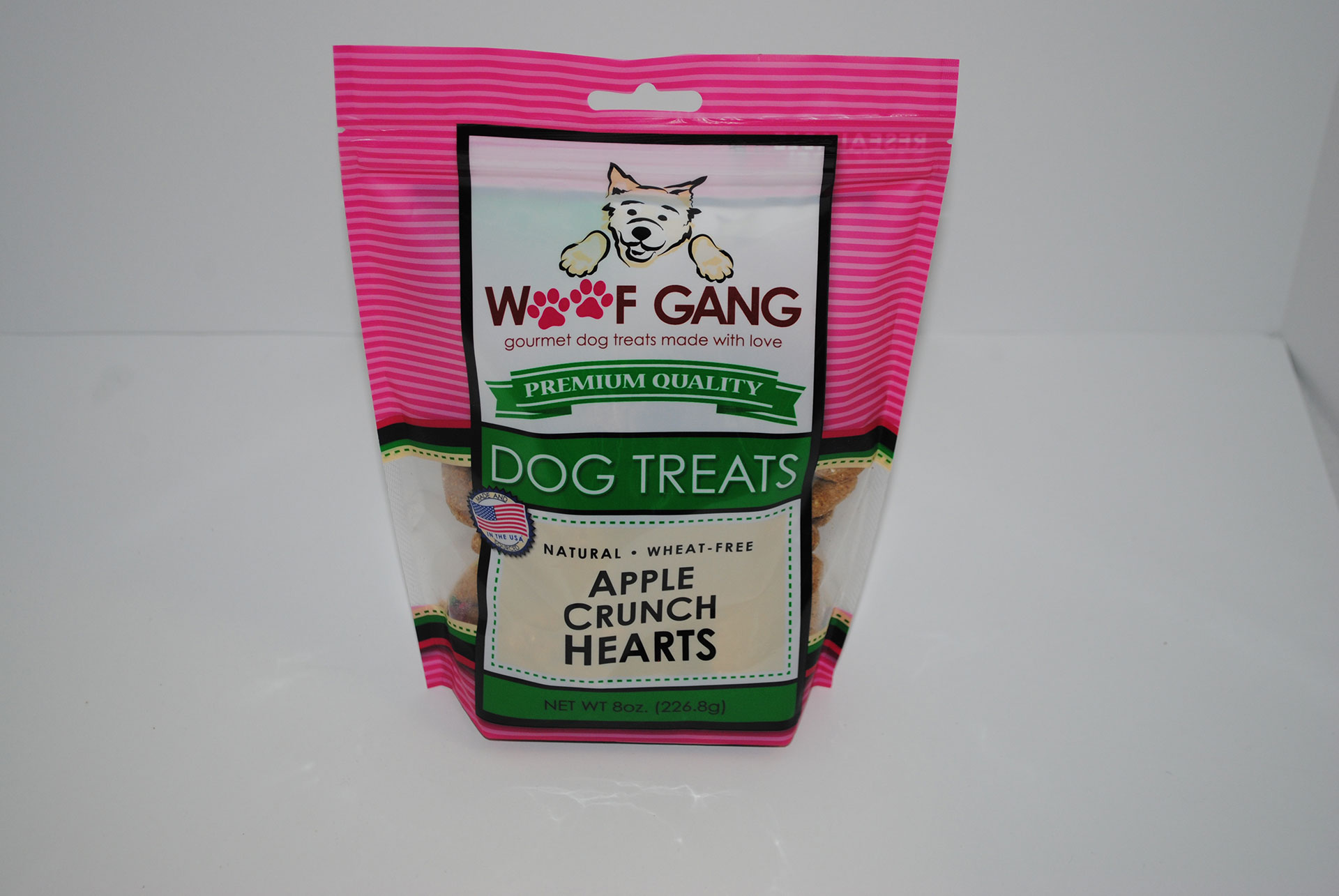 Woof Gang Bakery Apple Crunch Hearts Dog Treats, 8-oz