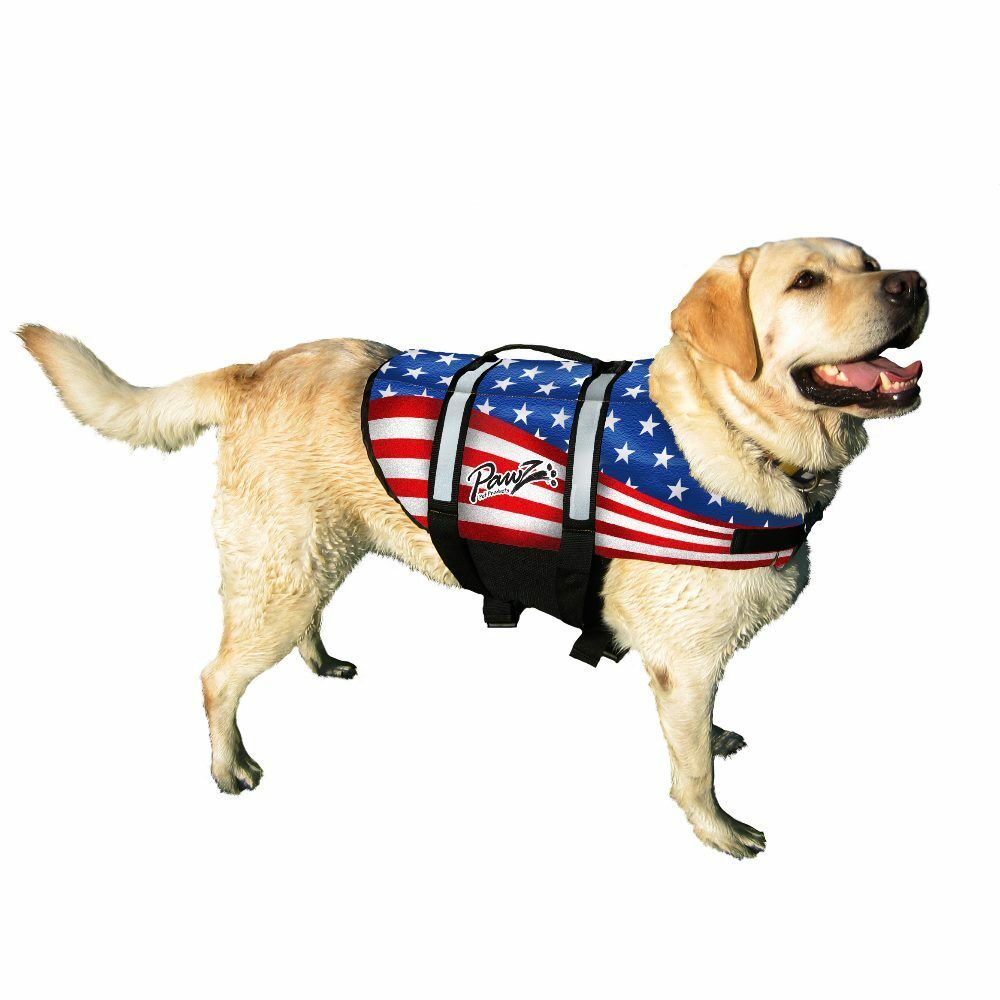 Pawz Pet Products Dog Life Vest, American Flag