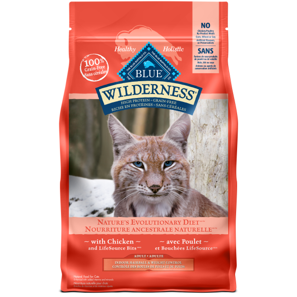 Blue Buffalo Wilderness Indoor Hairball & Weight Control with Chicken Grain-Free Adult Dry Cat Food, 11-lb