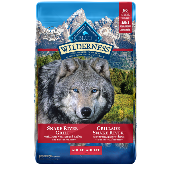 Blue Buffalo Wilderness Snake River Grill with Trout, Venison & Rabbit Adult Dry Dog Food, 22-lb