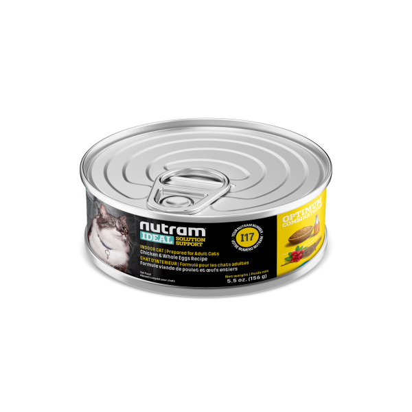Nutram Ideal I12 Solution Indoor Chicken & Whole Eggs Wet Cat Food, 156-gram