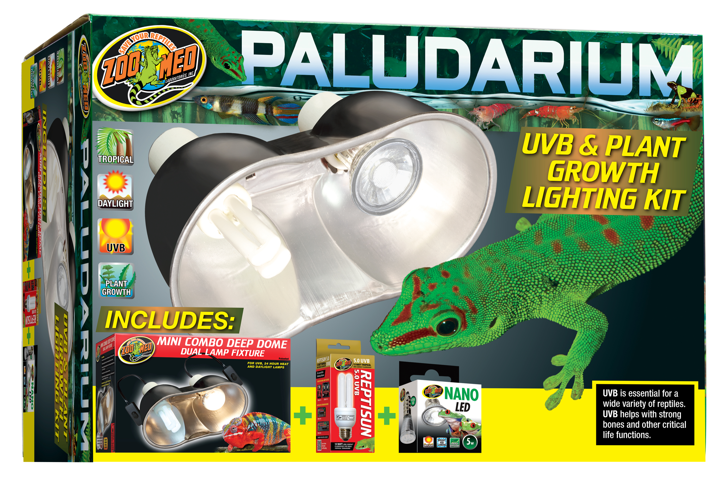 Zoo Med Paludarium UVB & Plant Growth Lighting Kit for Reptiles