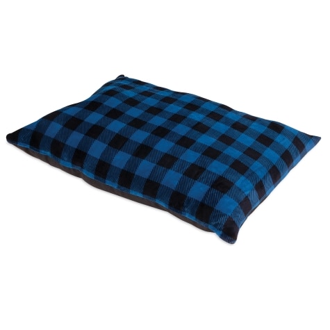 Petmate Plaid Bed Pillow, Blue Plaid, 40-in