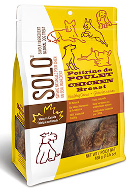 Solo Single Ingredient Natural Chicken Breast Chews Dog Treats, 16.5-oz