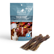 foufouBRANDS Boucherie Brochettes fumées Pizzle triple tressé Friandises pour chiens, lot de 2