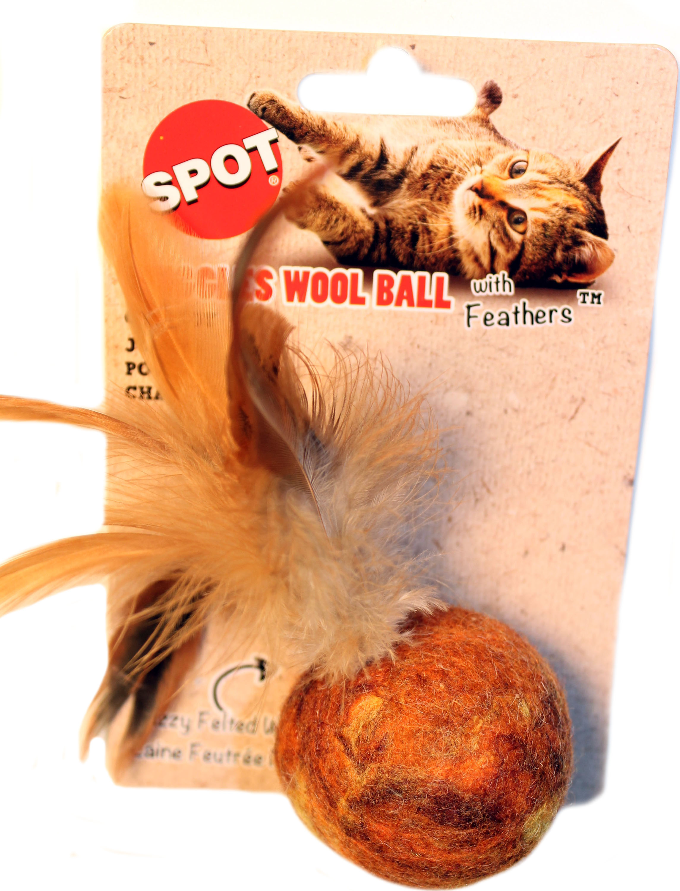 Ethical Pet Wuggles Wool Ball Cat Toy, Color Varies