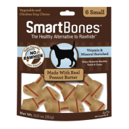 SmartBones Classic Friandises pour chien au beurre de cacahuète, Petit, 6 unités