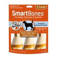 SmartBones Classic Sweet Potato Dog Treats, Large, 3-pk