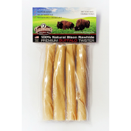 Tasman's American Bison Rawhide Twisters Dog Treats, Medium, 4-pk