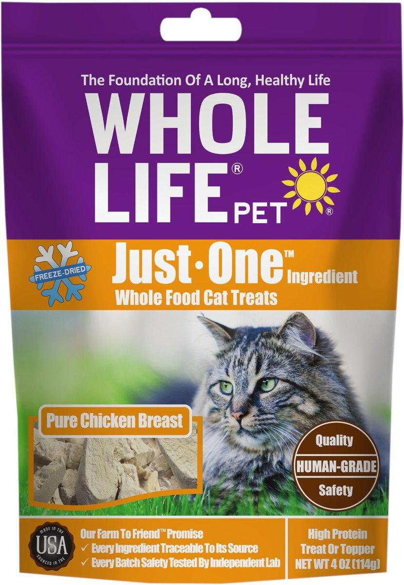 Whole Life Just One Ingredient Pure Chicken Breast Freeze-Dried Cat Treats, 4-oz