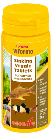 Sera Viformo Sinking Veggie Tablets Catfish & Loach Fish Food, 130-count