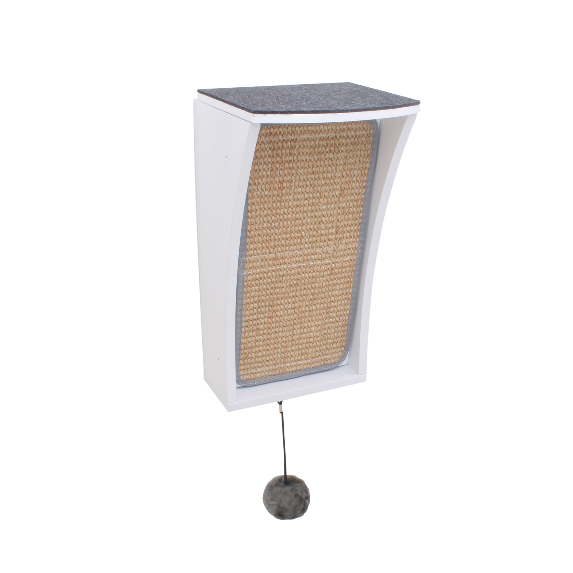 Hauspanther Catchall Wall Mounted Cat Scratcher and Perch, White