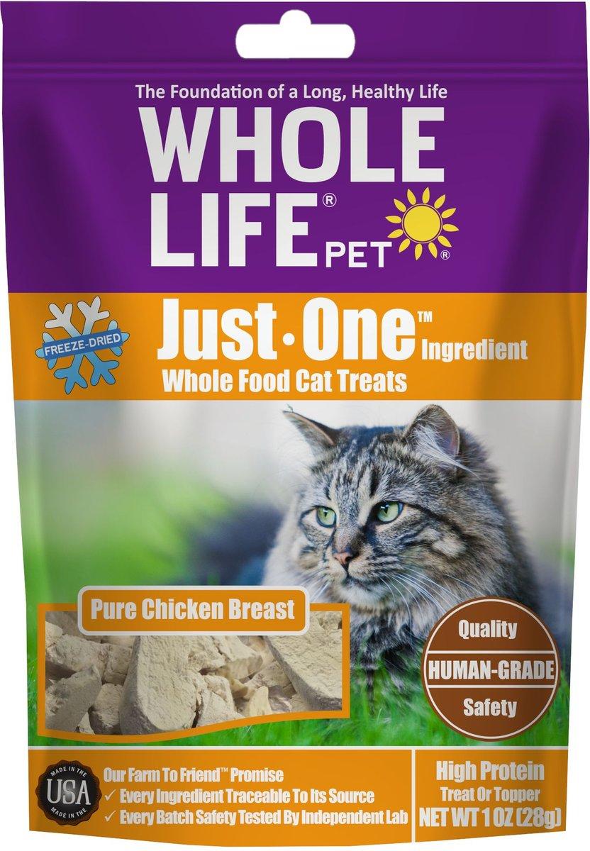 Whole Life Just One Ingredient Pure Chicken Breast Freeze-Dried Cat Treats, 1-oz