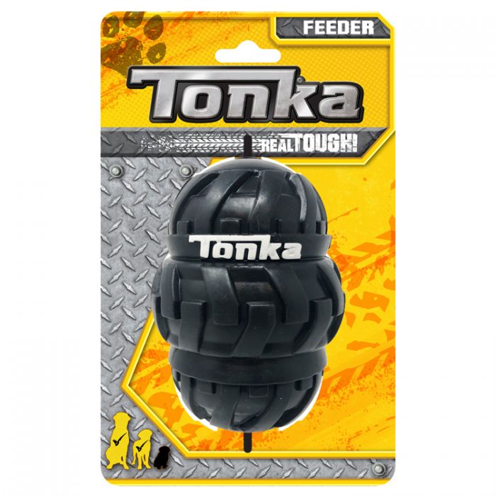 Tonka Tri-Stack Tread Feeder Dog Toy, 5-in