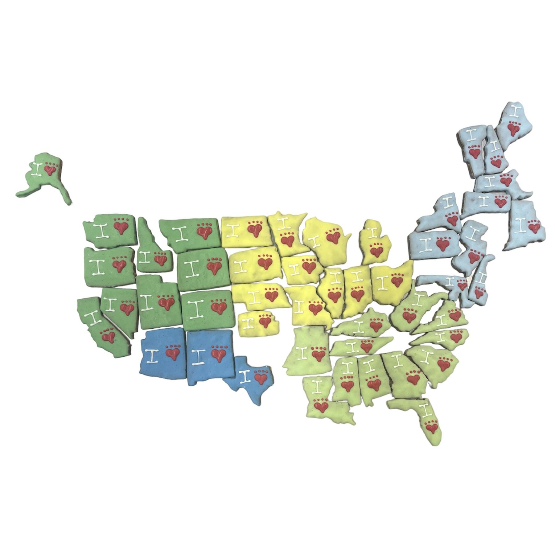 Paws Gourmet Bakery I Heart My State Dog Treats, Varies, 1-count