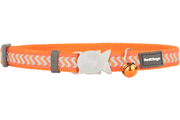 Red Dingo Reflective Cat Collar, Ziggy Orange