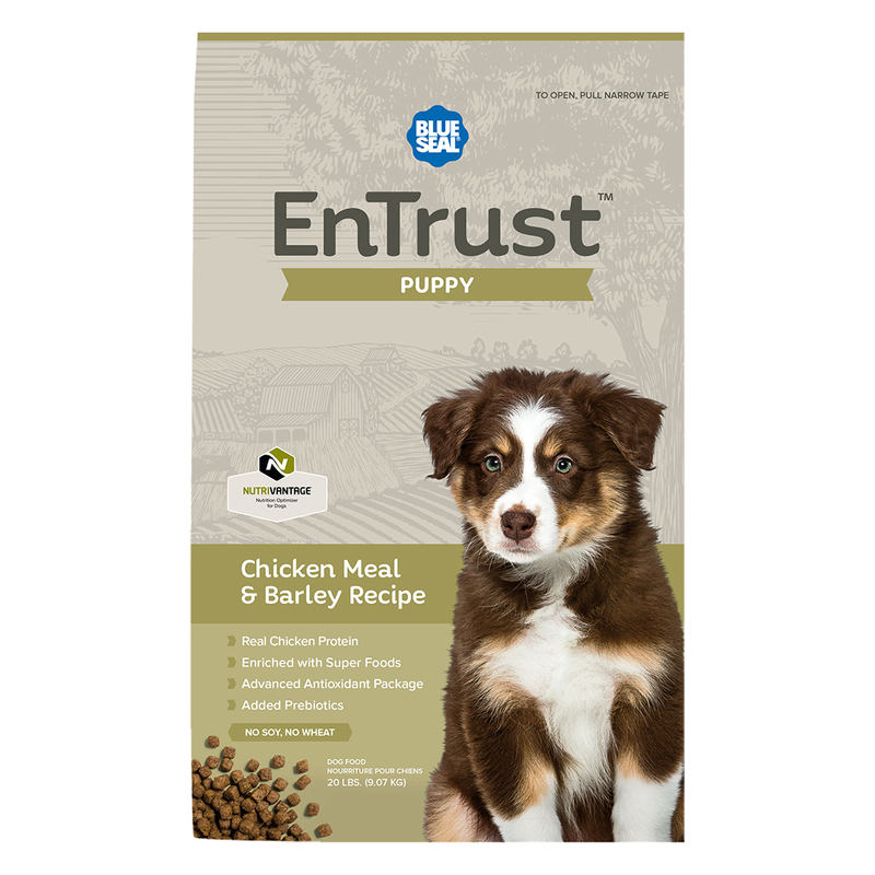 Blue Seal EnTrust Chicken Meal & Barley Recipe Puppy Dry Dog Food, 20-lb