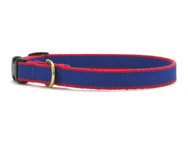 Up Country Green Market Royal Bamboo Cat Collar, Blue/Red