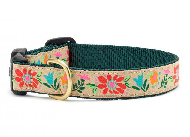 Up Country Dog Collar, Tapestry Floral, 1-in x 9-15-in
