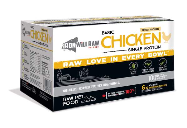 Iron Will Raw Basic Chicken Frozen Cat & Dog Food