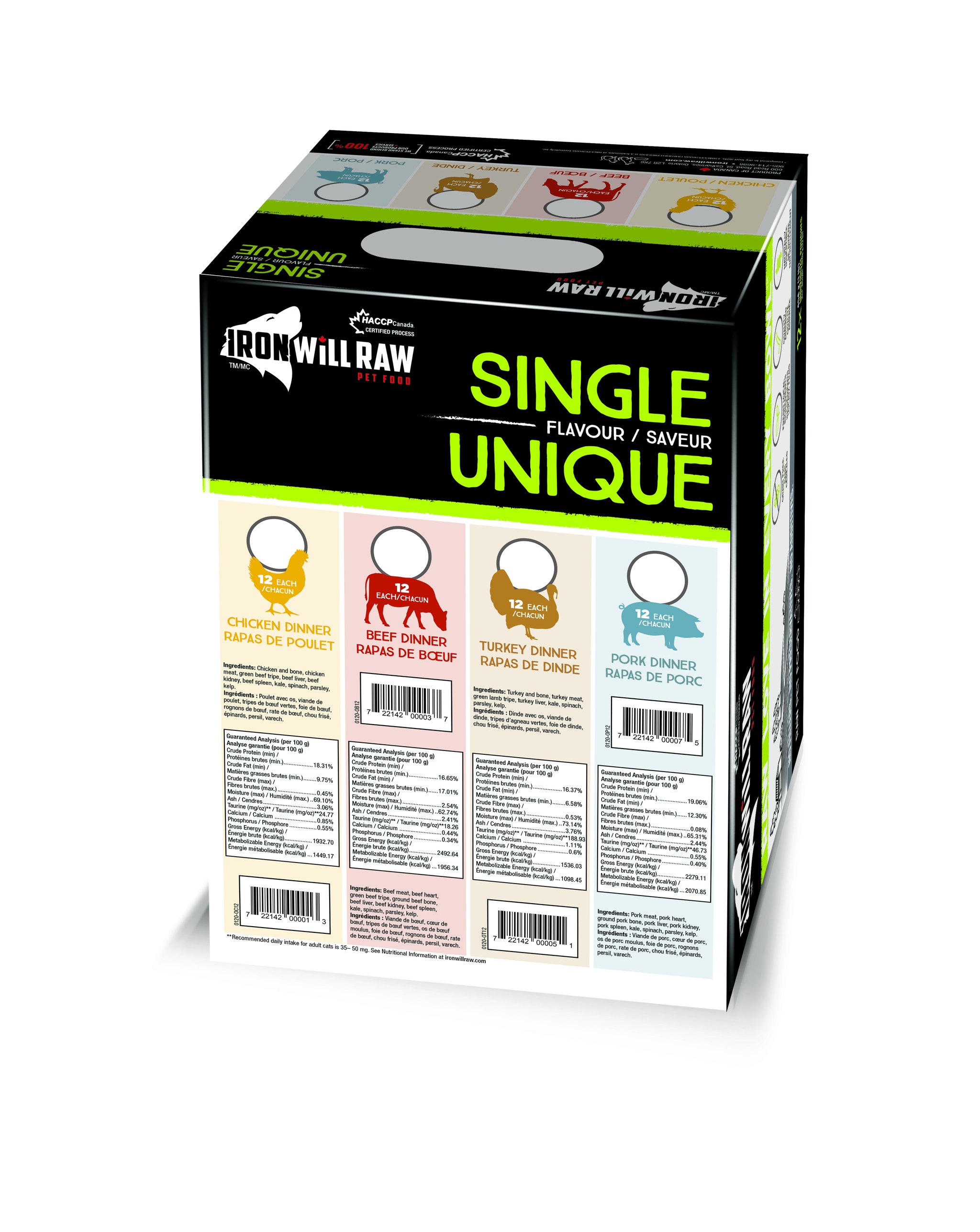 Iron Will Raw Original Pork Frozen Cat & Dog Food, 12-lb