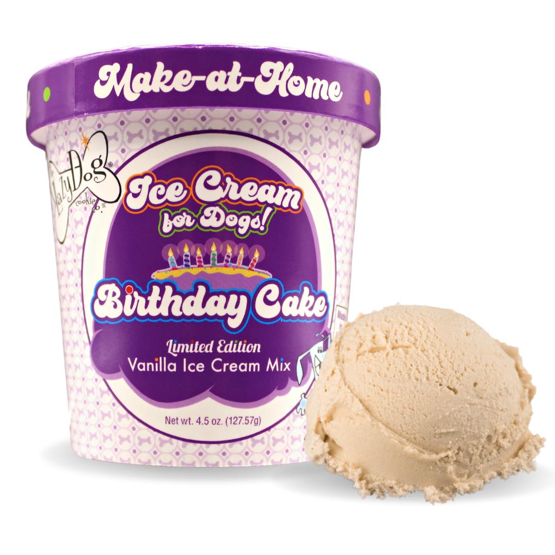 The Lazy Dog Cookie Co. Make-at-Home Birthday Cake Vanilla Ice Cream Mix Dog Treats, 4.5-oz