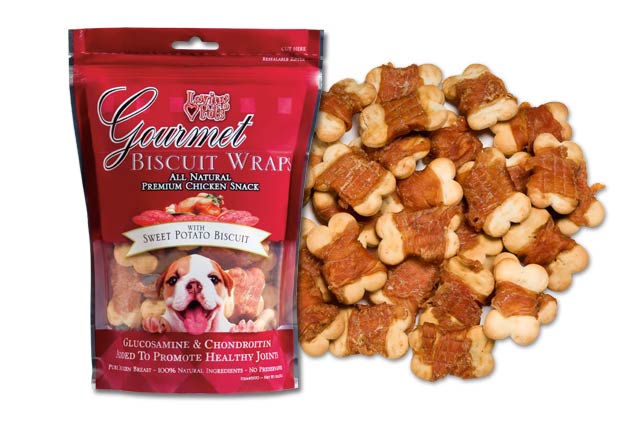 Loving Pets Gourmet Biscuit Wraps Sweet Potato Biscuit with Chicken Dog Treats, 8-oz (Size: 8-oz)