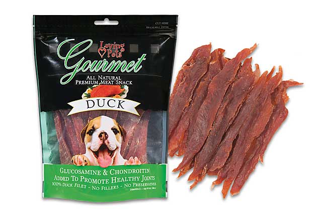 Loving Pets Gourmet Duck Filet Strip Dog Treats, 12-oz