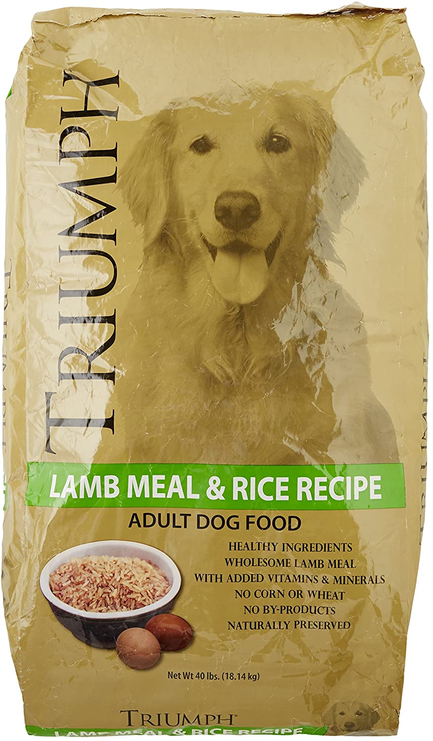 Triumph Lamb Meal & Rice Recipe Dry Dog Food, 40-lb