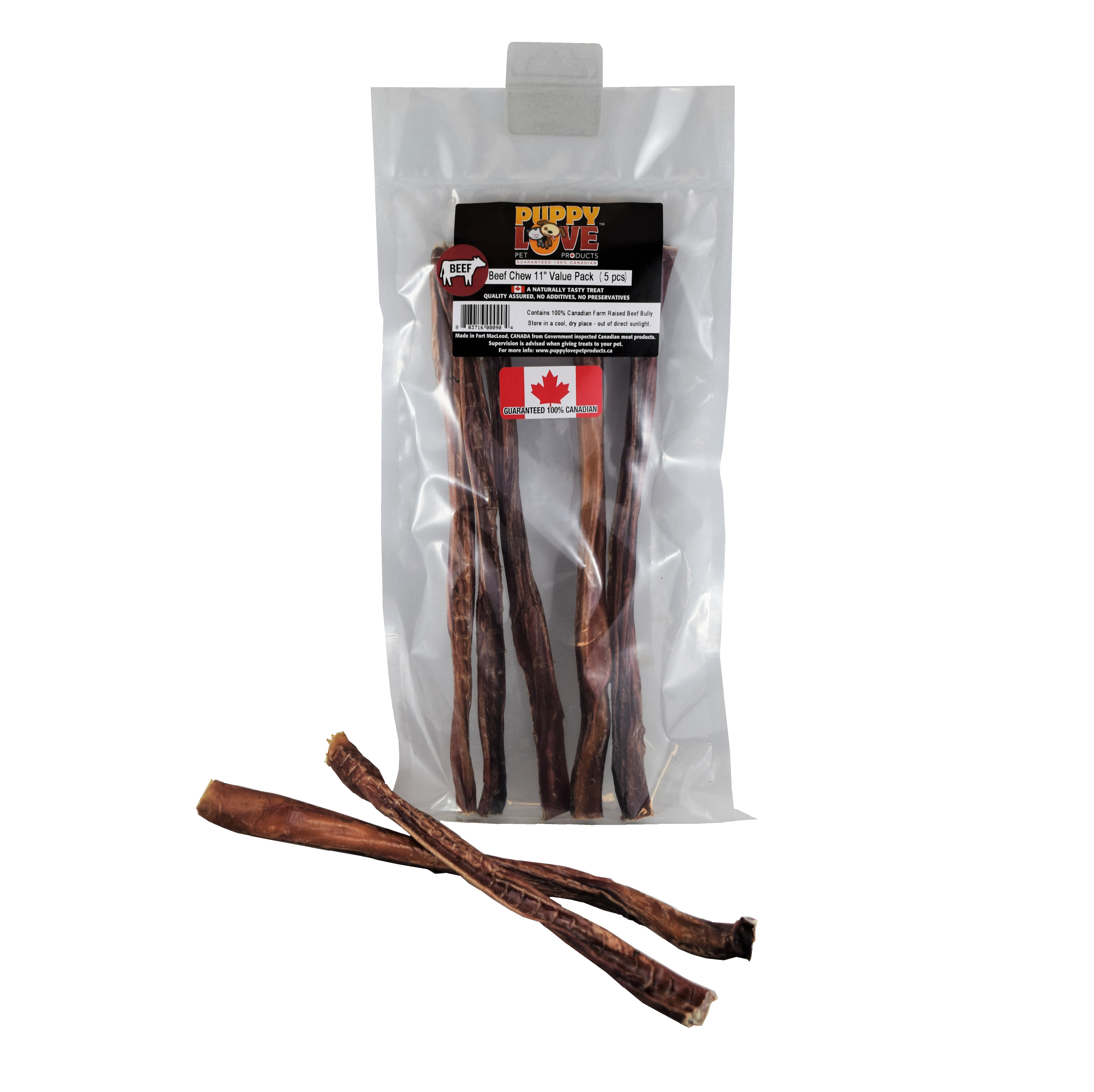 Puppy Love Beef Chew Dog Treats, 11-in, 1-pk