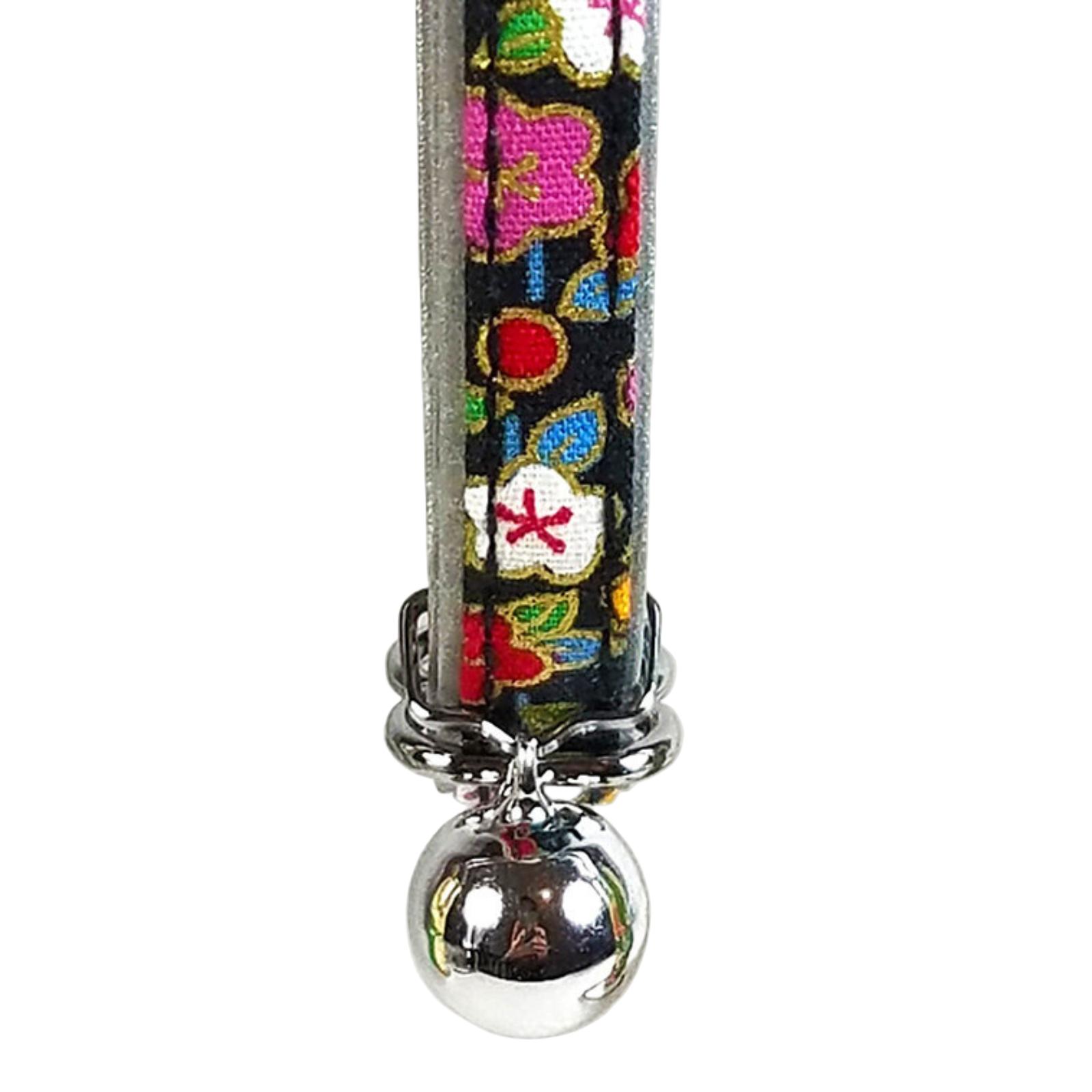 Goli Design Hana Japanese Reflective Cat Collar, Black, One-size