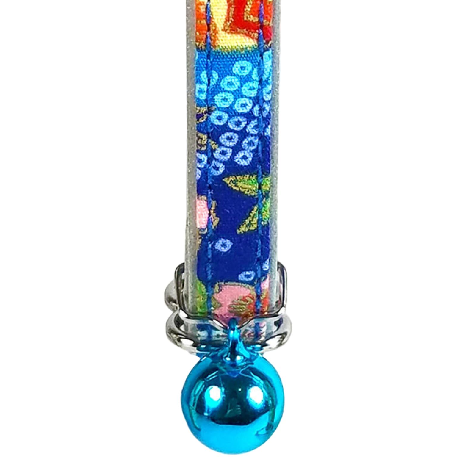 Goli Design Hana Japanese Reflective Cat Collar, Blue, One-size