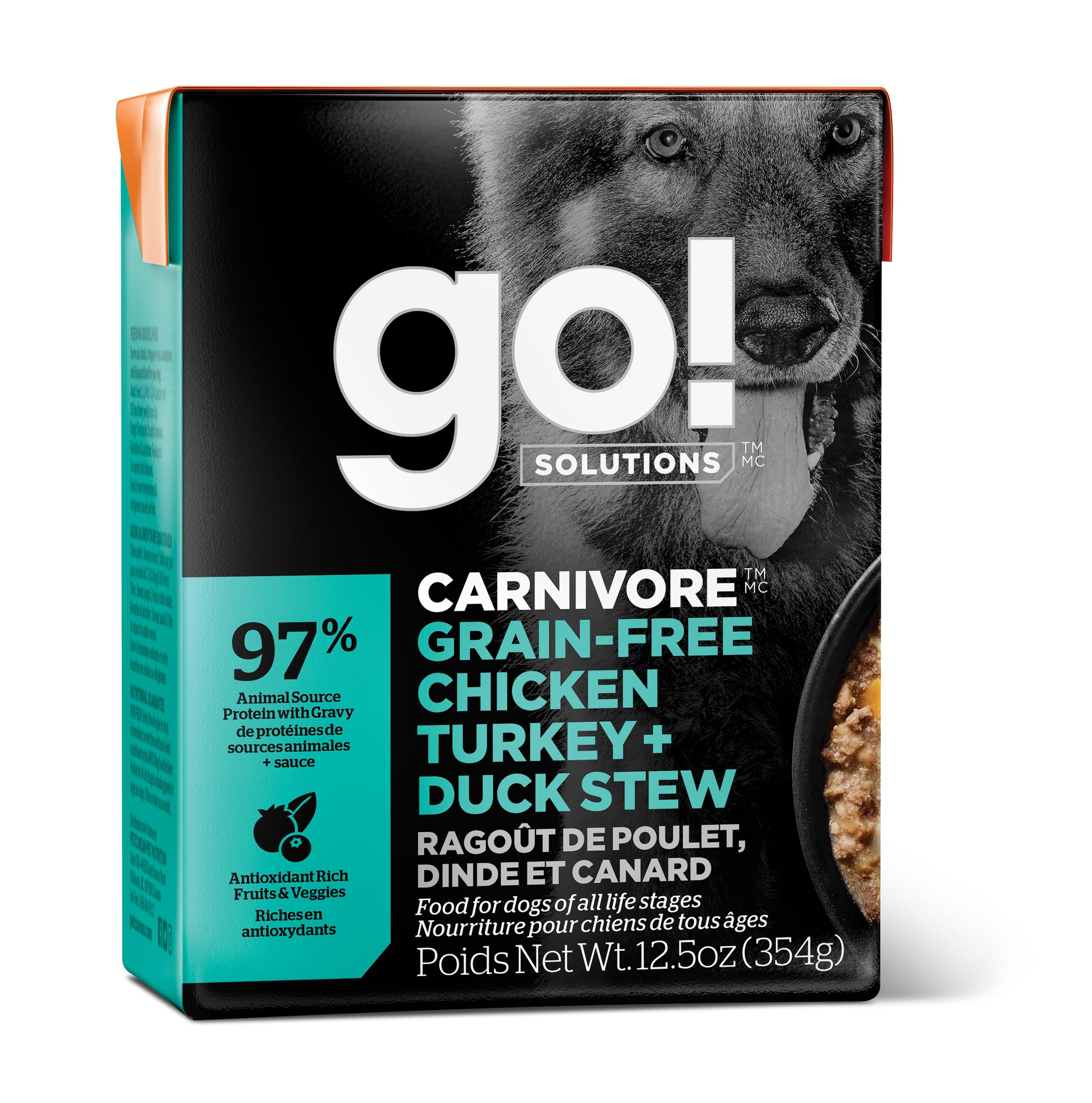 Go! Solutions Carnivore Chicken, Turkey + Duck Stew Grain-Free Wet Dog Food