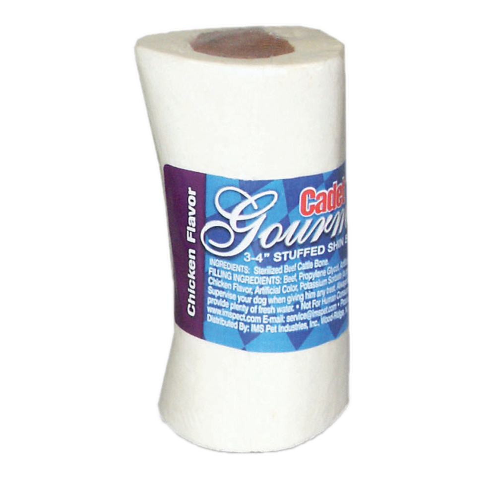 Cadet Gourmet Stuffed Shin Bone Chicken Flavored Dog Treats, 3-4-in