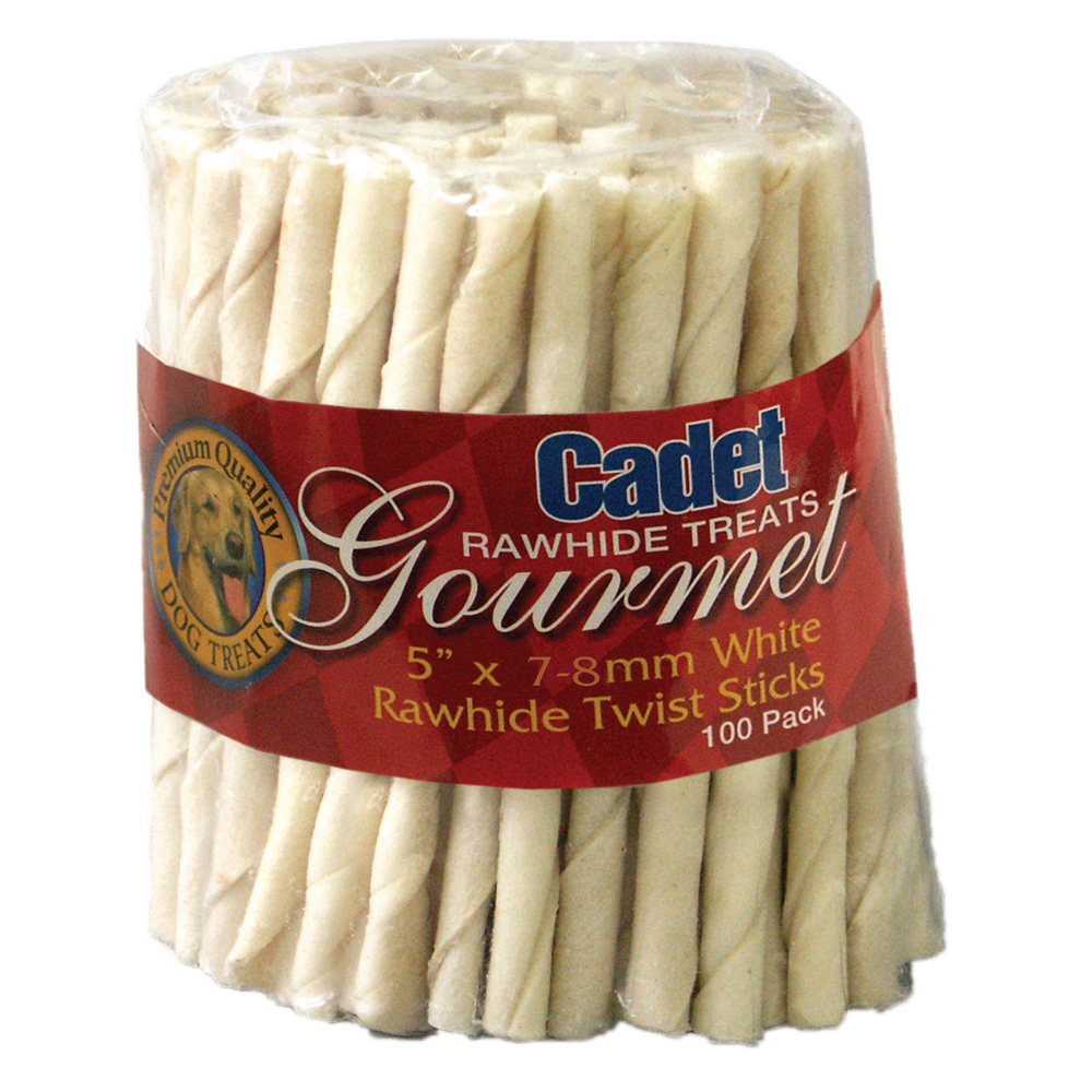 Cadet Rawhide Twist Sticks Dog Treats, 5-in, 100-pk