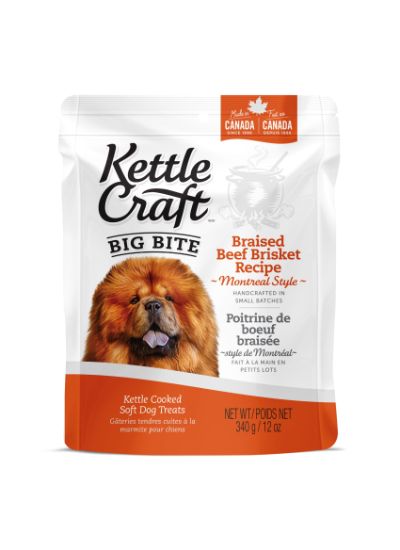 Kettle Craft Braised Beef Brisket Montreal Style Dog Treats, Big, 340-gram