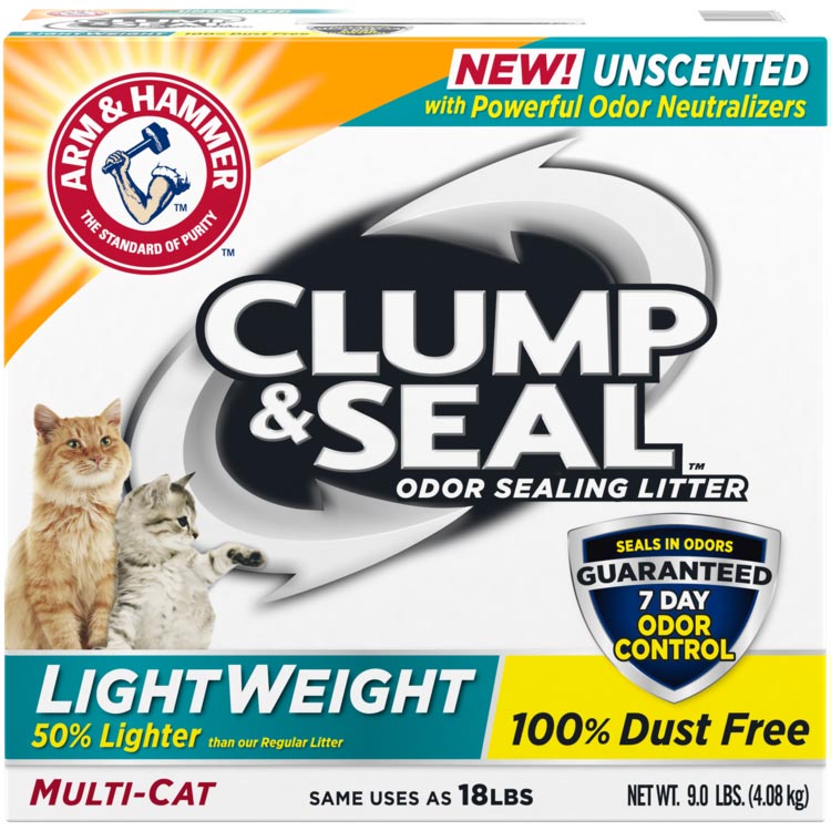 Arm & Hammer Litter Clump & Seal LightWeight Multi-Cat Litter, Unscented